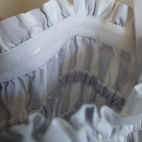 J. Crew Blue & White Smocked Striped Crop Top Gently Used Size L - Picture 7 of 14